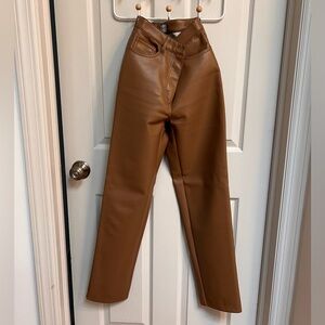 Caramel Brown faux leather pants